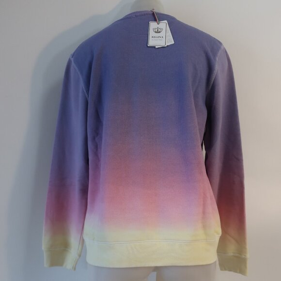 NWT Womens Regina Relax Purple Pink Yellow Ombre Relax Pullover Sweatshirt S - Picture 5 of 6